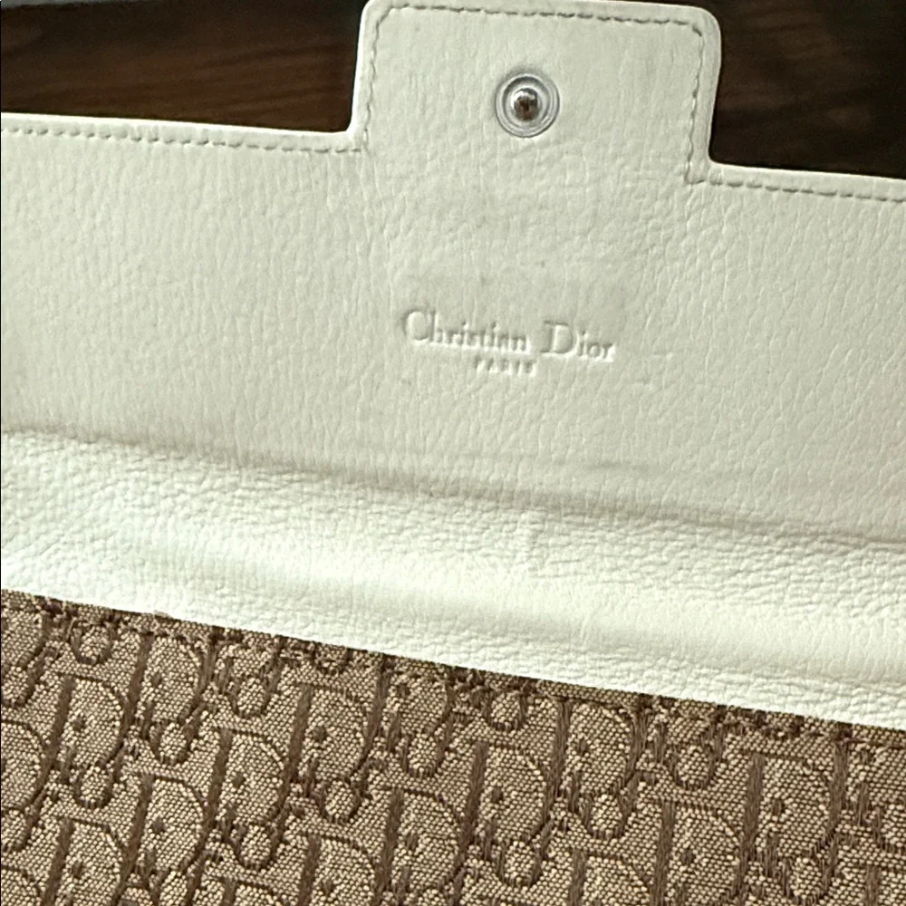 Dior Tan and Cream Monogram Wallet